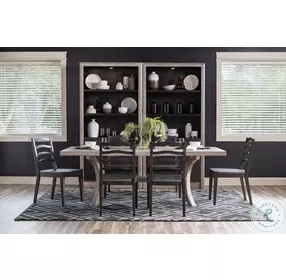 Halifax Flax Trestle Dining Room Set With Ladder Back Chair