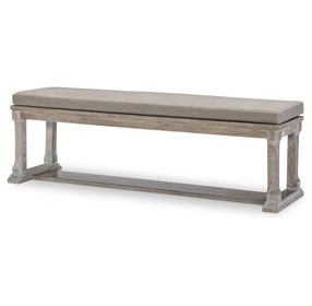 Halifax Colby Walnut Upholstered 66" Dining Bench