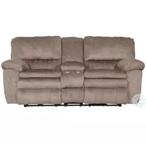 Reyes Portabella Lay Flat Reclining Console 82" Loveseat With Storage And Cupholders