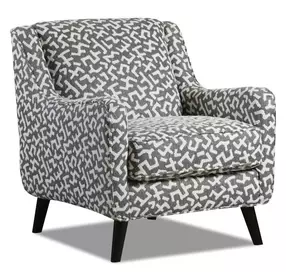 Contour Natural Gray and White Performance Fabric Upholstered Accent Chair