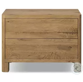 Noeline Resawn Worn Oak Veneer 2 Drawer Nightstand
