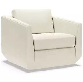 Veronica White Upholstered Swivel Chair