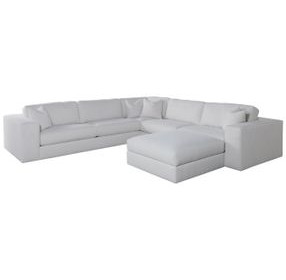 Vivien Ivory 3 Piece Modular Sectional with Pillows and Ottoman