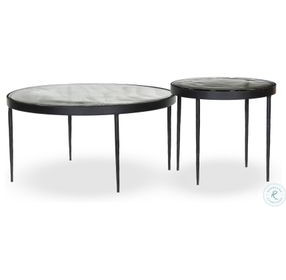 Yoko Clear Cast Glass Round Nesting Tables
