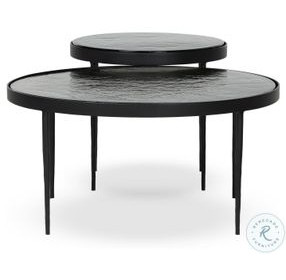 Yoko Moss Cast Glass Round Nesting Tables
