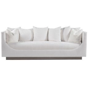 Claudette Cream Bench Seat 95" Sofa with Throw Pillows
