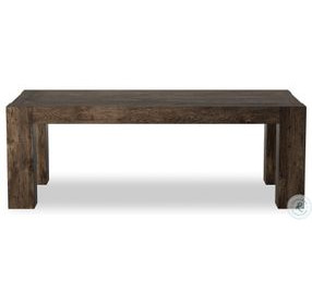 Abaso Ebony Rustic Wormwood Oak 86" Rectangular Dining Table