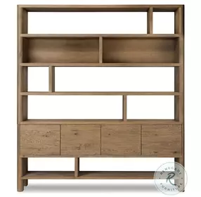 Noeline Worn Oak Wide Bookcase