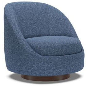 Genevieve Blue Upholstered Swivel Chair