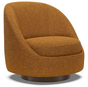 Genevieve Orange Upholstered Swivel Chair