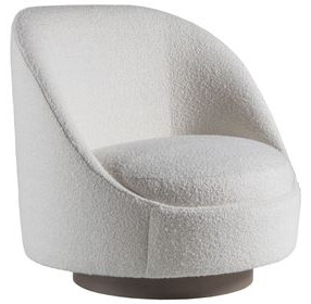 Genevieve White Upholstered Swivel Chair