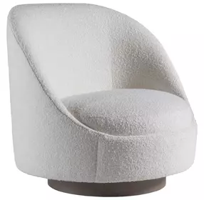 Genevieve White Upholstered Swivel Chair