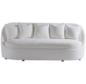 Genevieve Ivory Bench Seat Sofa with Ivory Pillows