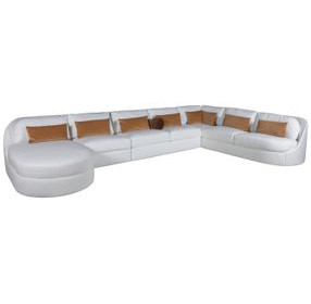 Ava White 4 Piece Modular Sectional with Pillows