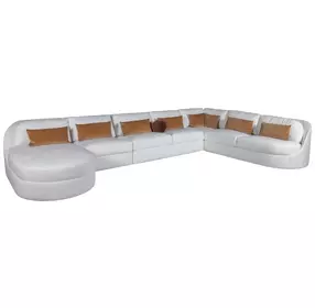 Ava White 4 Piece Modular Sectional with Pillows
