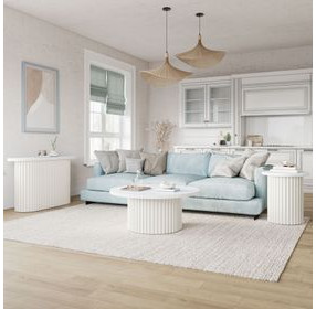 Auden White Round Occasional Table Set