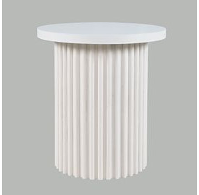 Auden White Round End Table