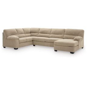 SimpleJoy Sand 3 Piece Modular Sectional with RAF Chaise