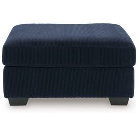 SimpleJoy Navy Upholstered Square Oversized Accent Ottoman