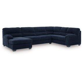 SimpleJoy Navy 3 Piece Modular Sectional with LAF Chaise