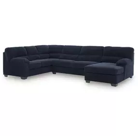SimpleJoy Navy 3 Piece Modular Sectional with RAF Chaise