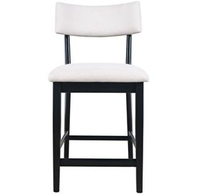 Beck White and Black Upholstered Counter Height Stool Set of 2