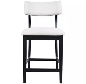 Beck White and Black Upholstered Counter Height Stool Set of 2