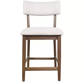 Beck White and Chestnut Upholstered Counter Height Stool Set of 2