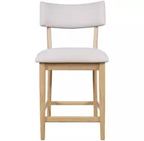 Beck White and Natural Upholstered Counter Height Stool Set of 2