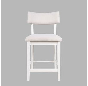 Beck White Upholstered Counter Height Stool Set of 2