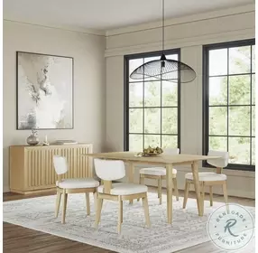 Bowie Natural Extendable Drop Leaf 66" Dining Room Set