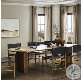 Paden Seasoned Brown Acacia Oval Dining Room Set