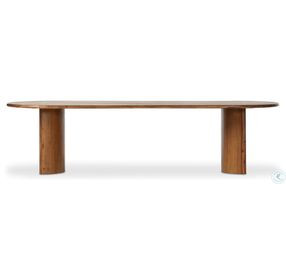 Paden Seasoned Brown Acacia 118" Oval Dining Table