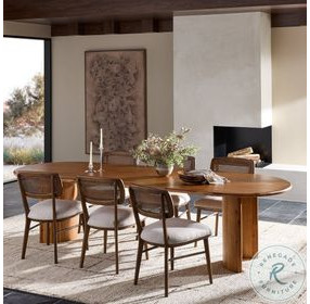 Paden Sandy Acacia Oval Dining Room Set