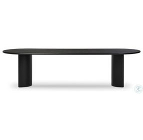 Paden Aged Black Acacia 118" Oval Dining Table