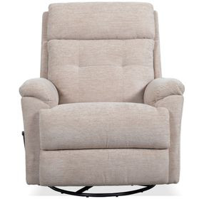 Sophisticated Oat Performance Fabric Swivel Gliding Recliner
