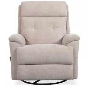 Sophisticated Oat Performance Fabric Swivel Gliding Recliner