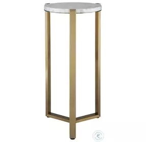 Olivia Carrara Marble And Antique Brass Drink Table