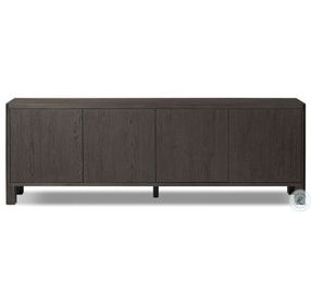 Noeline Cracked Smoked Black Veneer 4 Door Sideboard