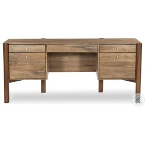 Reza Smoked Honey 70" Drawer Desk