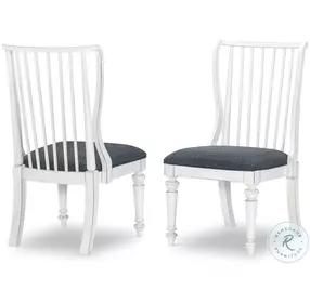 Cottage Park Aged White Slat Back Side Chair Set Of 2