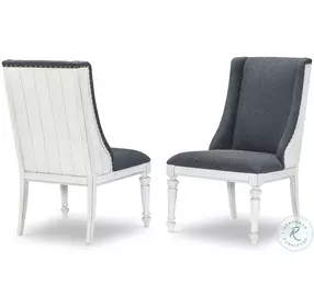 Cottage Park Aged White Upholstered Host Chair Set Of 2