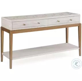 Perrine Soft White And Satin Brass Console Table
