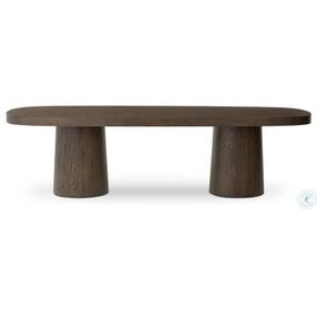 Valen Rustic Brown Oak Veneer 108" Oval Dining Table