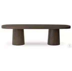 Valen Rustic Brown Oak Veneer 108" Oval Dining Table