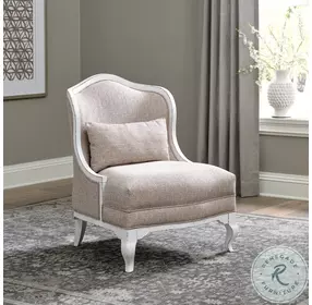 Magnolia Manor Antique White And Weathered Bark Upholstered Accent Chair