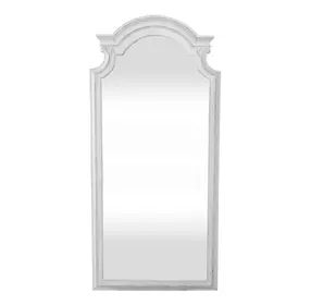 Southern Manor Antique White and Weathered Bark Arched Floor Mirror