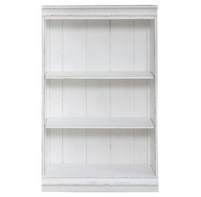 Magnolia Manor Antique White and Weathered Bark 48" Bookcase
