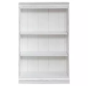 Camellia Manor Antique White and Weathered Bark 48" Bookcase
