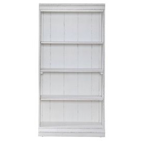 Magnolia Manor Antique White and Weathered Bark 60" Bookcase